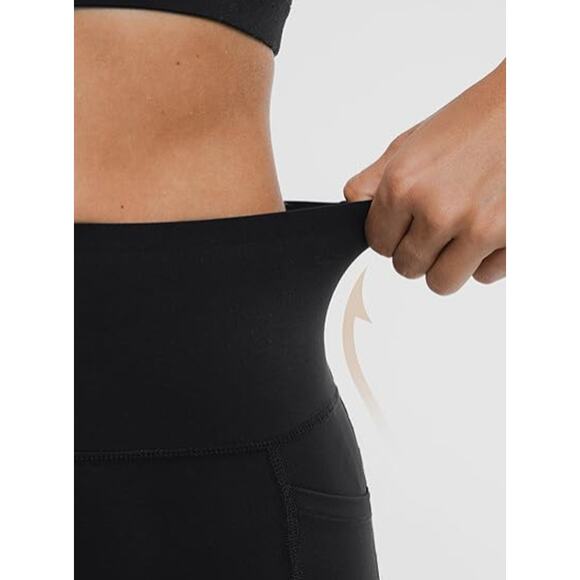 NEW BRXL Women's No Front Seam High Waist 5" Biker Shorts Large Black High Rise - Picture 3 of 11